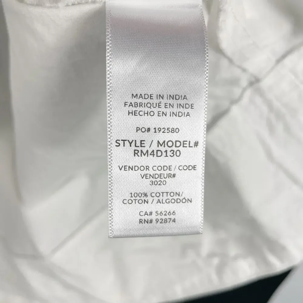 Splendid Chase Cotton Poplin Dress White Mini Drawstring Waist Sleeveless Sz L - Picture 10 of 11